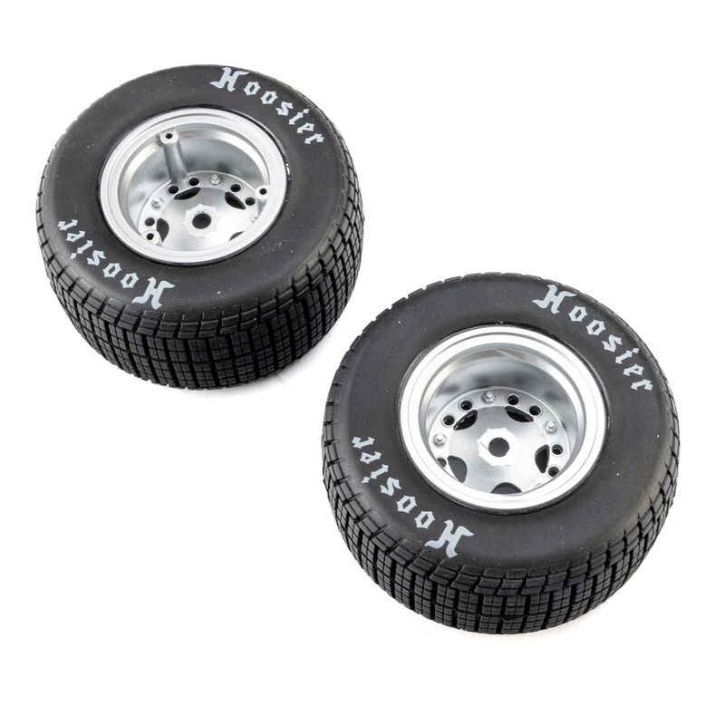 Team Losi Mounted Satin Aluminum Wheel Hoosier Tires, Soft (2): 22S DLM, LOS-4641