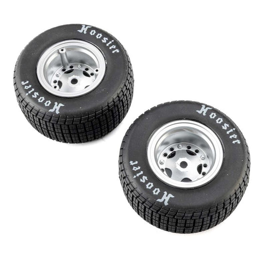 Team Losi Mounted Satin Aluminum Wheel Hoosier Tires, Soft (2): 22S DLM, LOS-4641