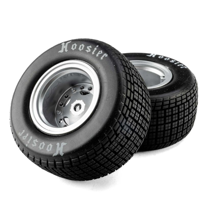 Team Losi Mounted Satin Aluminum Wheel Hoosier Tires, Soft (2): 22S DLM, LOS-4641