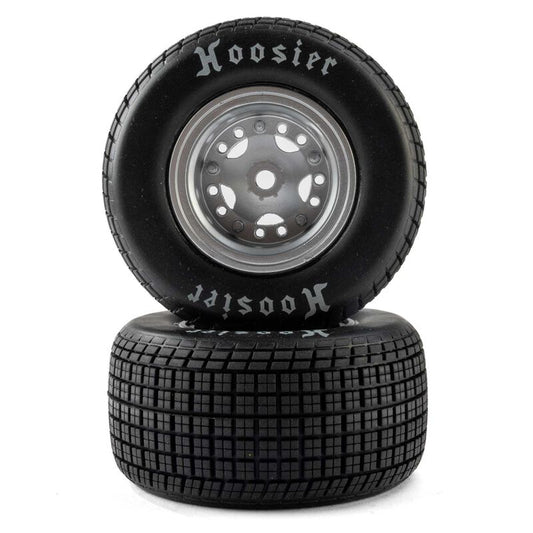 Team Losi Mounted Satin Aluminum Wheel Hoosier Tires, Medium (2): 22S DLM, LOS-4642