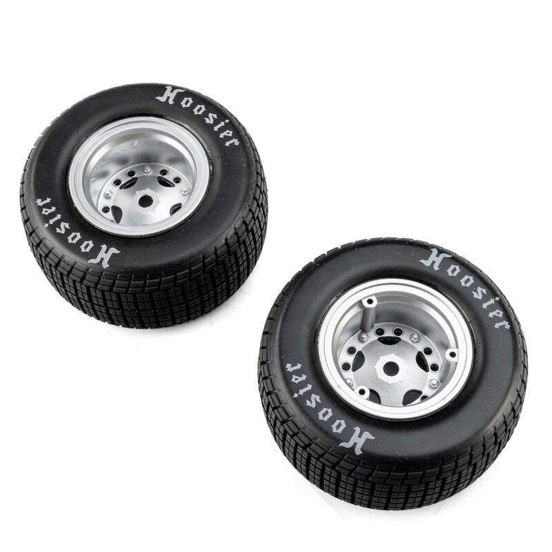 Team Losi Mounted Satin Aluminum Wheel Hoosier Tires, Medium (2): 22S DLM, LOS-4642