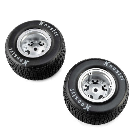 Team Losi Mounted Satin Aluminum Wheel Hoosier Tires, Medium (2): 22S DLM, LOS-4642
