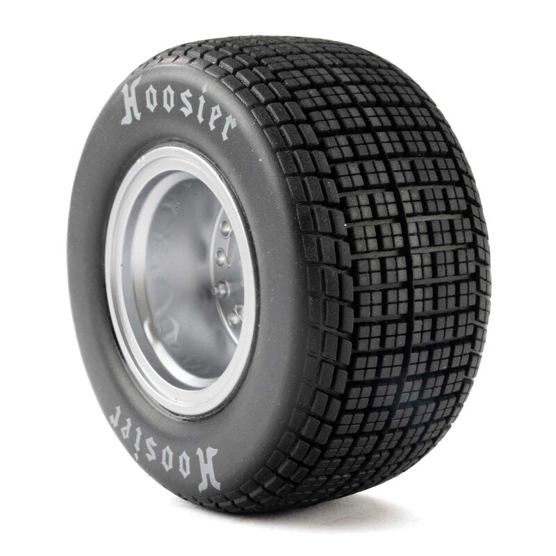 Team Losi Mounted Satin Aluminum Wheel Hoosier Tires, Medium (2): 22S DLM, LOS-4642