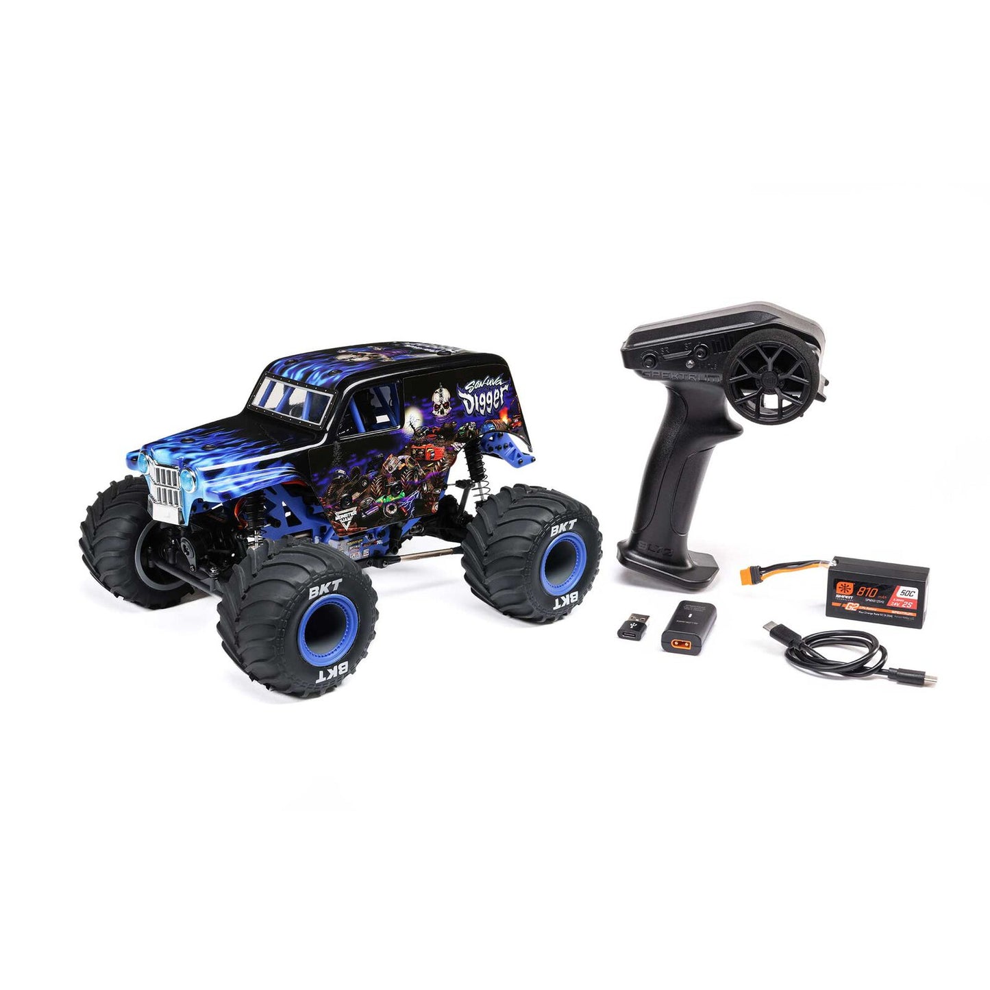 Losi 1/18 Mini LMT Son-Uva Digger 4X4 Brushed Monster Truck RTR - LOS01026T2