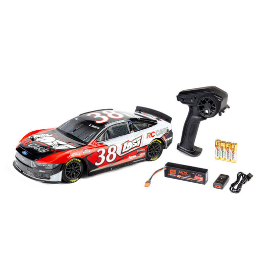 1/12 Losi NASCAR RC Race Car Zane Smith No. 38 2026 Ford Mustang 2S AWD RTR Brushed On-Road (Battery & Charger Included), LOS1122638