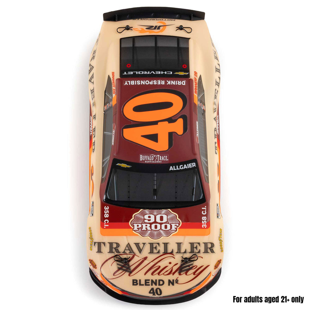 1/12 Losi NASCAR 2026 Justin Allgaier No. 40 Traveller Whiskey (Battery & Charger Included), LOS1122640