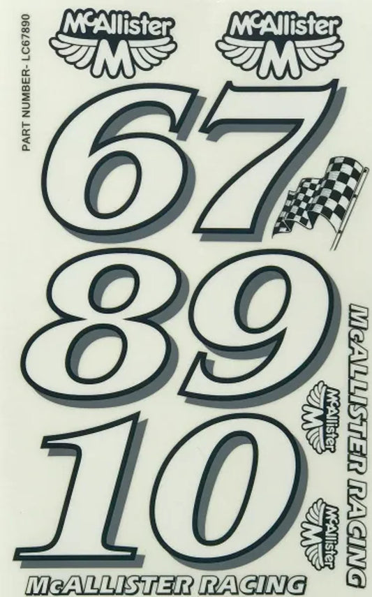 McAllister Racing Large Classic Numbers 6-0, MCA-LC6-0