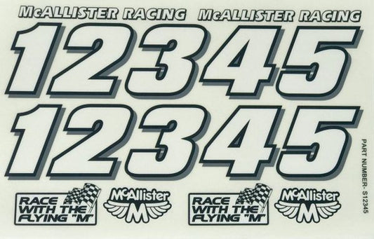McAllister Racing Small Numbers 1-5, MCA-S1-5