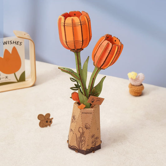 Rowood Orange Tulip DIY 3D Wooden Model Kit, ROETW081