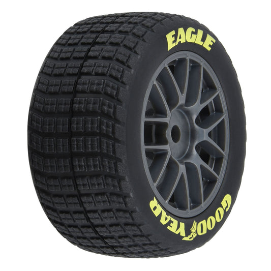 1/12 Goodyear Eagle Dirt Tire F/R MTD Gray Wheels (4): Losi NASCAR GROM, PRO1030310