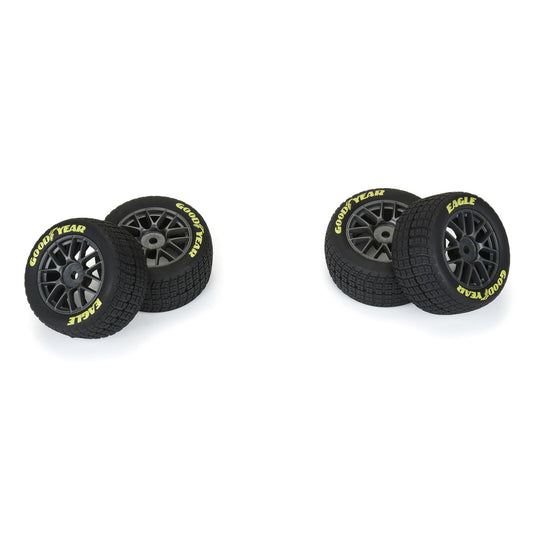 1/12 Goodyear Eagle Dirt Tire F/R MTD Gray Wheels (4): Losi NASCAR GROM, PRO1030310