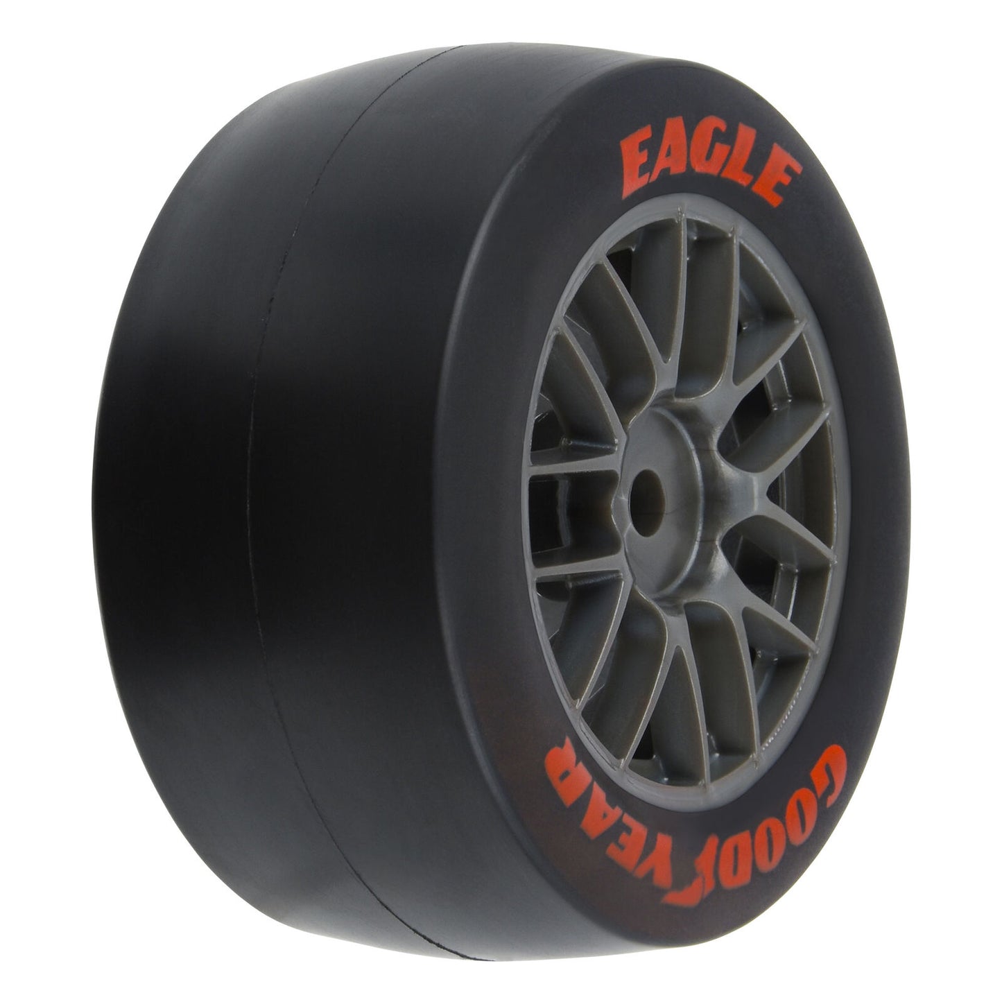 1/12 Goodyear Eagle Option Tire F/R MTD Gray Wheels (4): Losi NASCAR GROM, PRO1030410