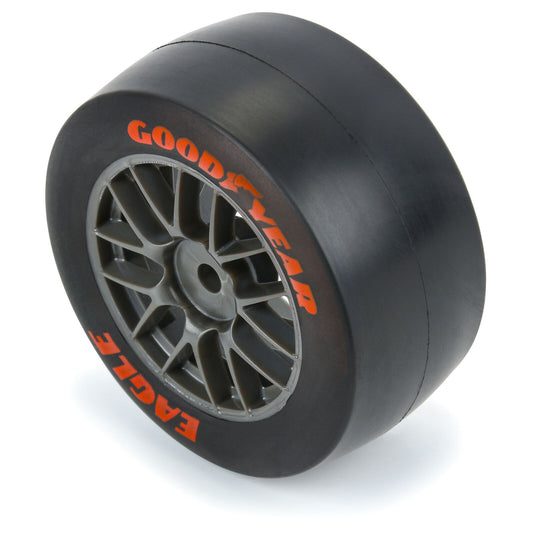 1/12 Goodyear Eagle Option Tire F/R MTD Gray Wheels (4): Losi NASCAR GROM, PRO1030410