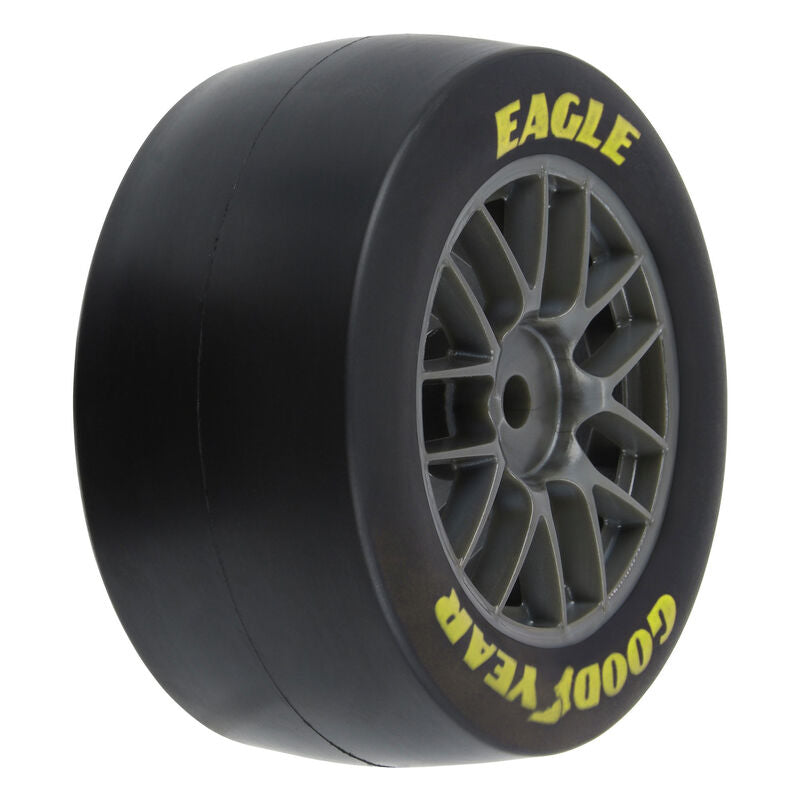 1/12 Goodyear Eagle Soft Tire F/R MTD Gray Wheels (4): Losi NASCAR GROM, PRO1030411