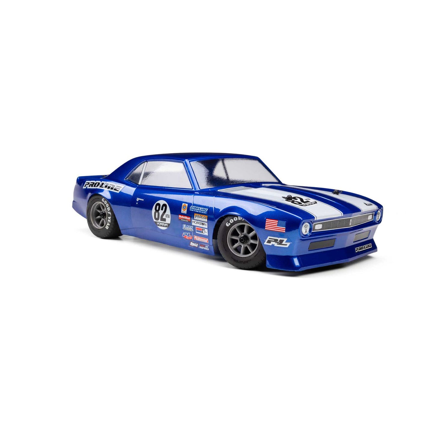 1/12 Goodyear Blue Streak VTA Rear Tires Mounted 8mm Gray Wheels (2): Losi NASCAR® Race Car, PRO1036410