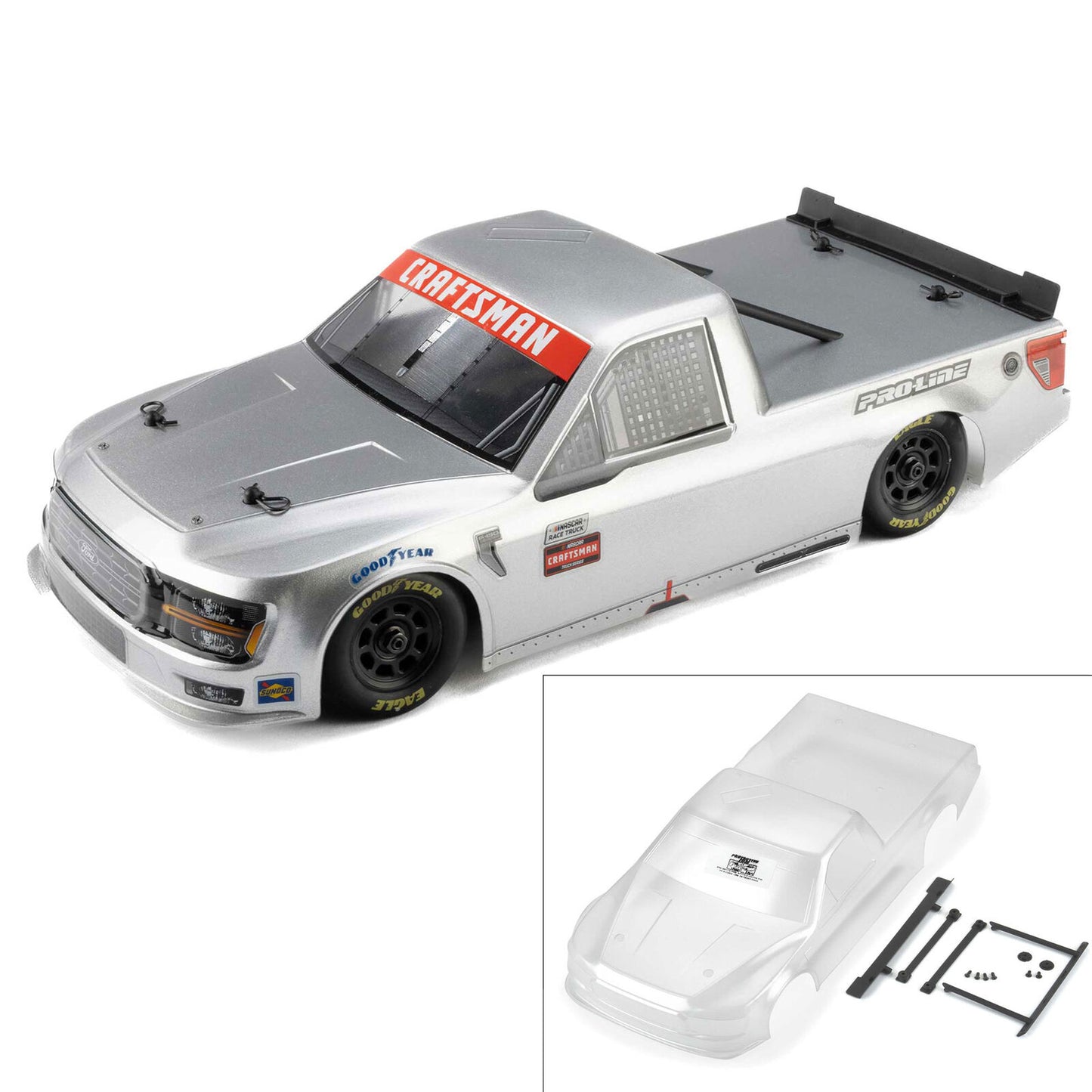 1/12 Pre-Cut 2024 Ford F-150 Truck Clear Body: Losi NASCAR GROM, PRO365400