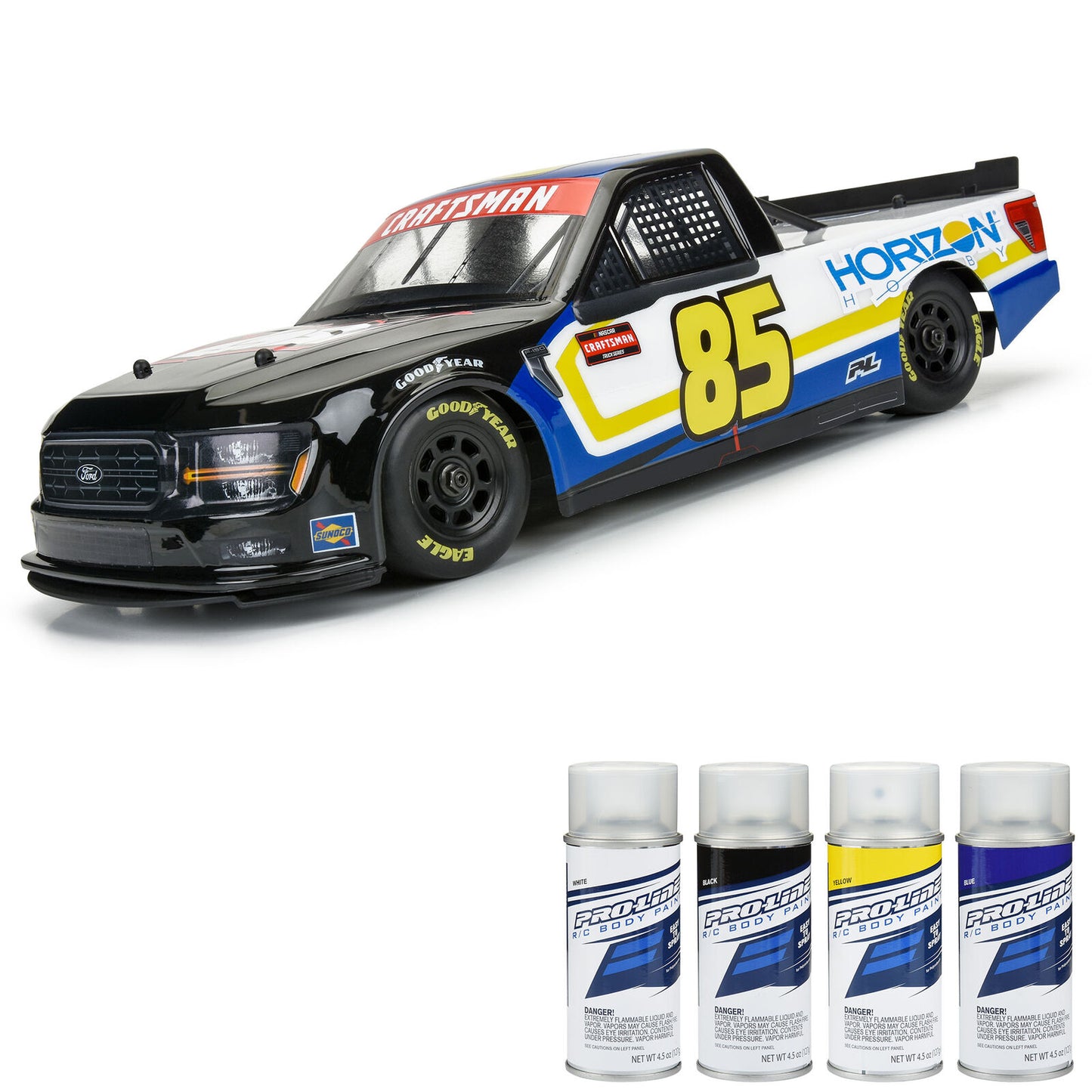 1/12 Pre-Cut 2024 Ford F-150 Truck Clear Body: Losi NASCAR GROM, PRO365400