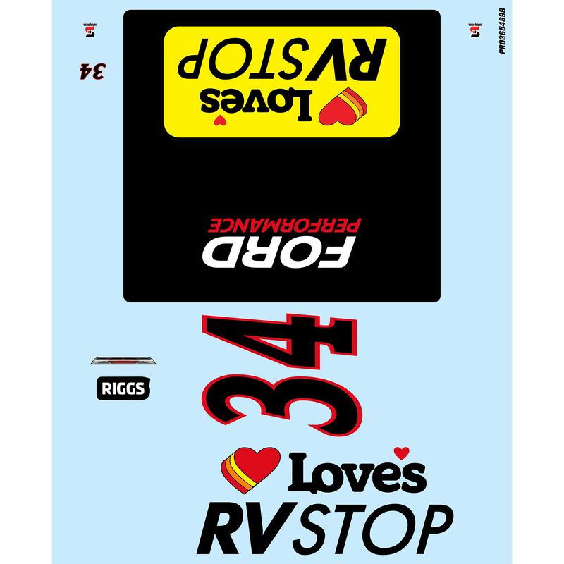 Limited Edition 1/12 Pre-Cut/Pre-Painted Layne Riggs #34 Love Yellow Body: Losi NASCAR, PRO365420