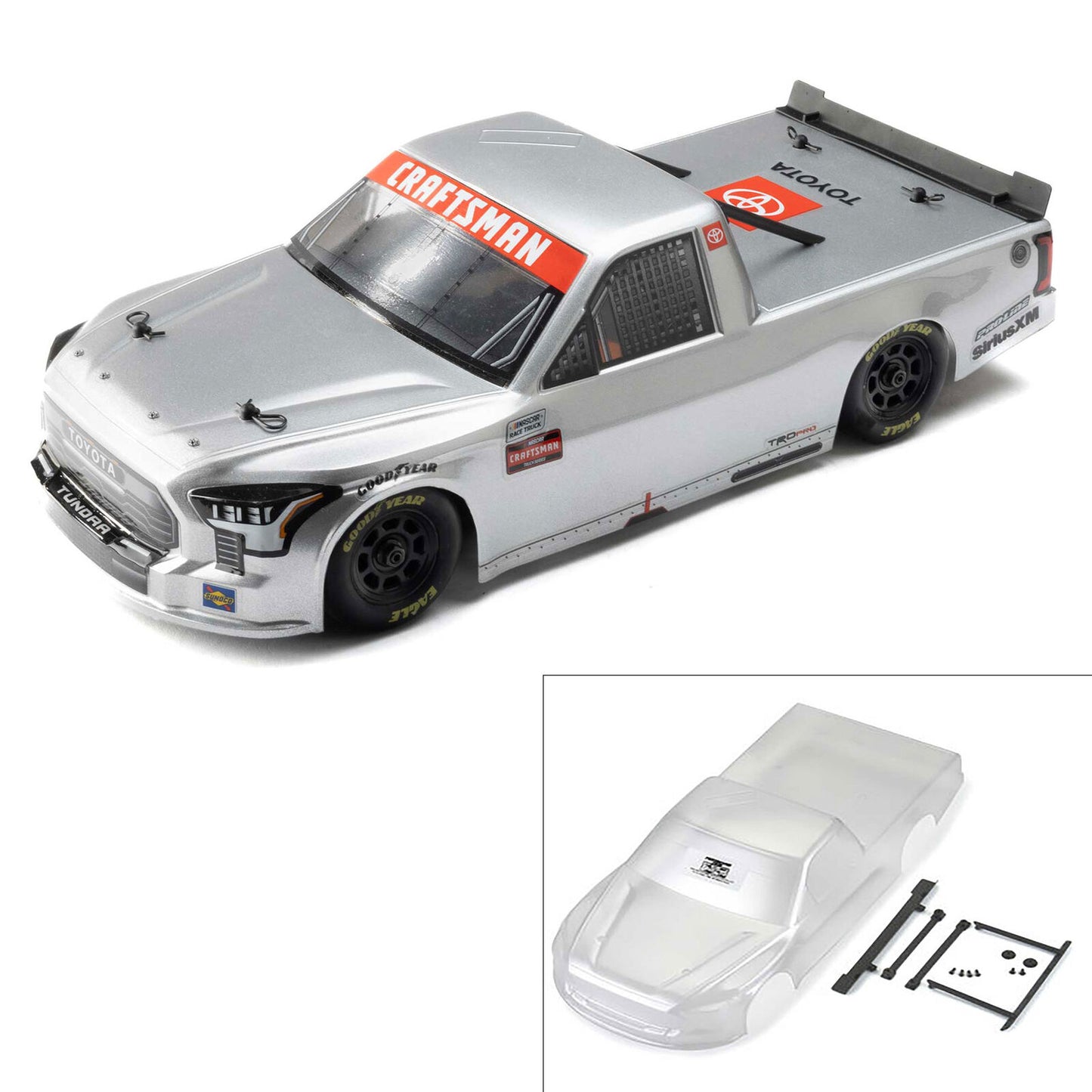 1/12 Pre-Cut 2024 Toyota Tundra Truck Clear Body: Losi NASCAR GROM, PRO365500