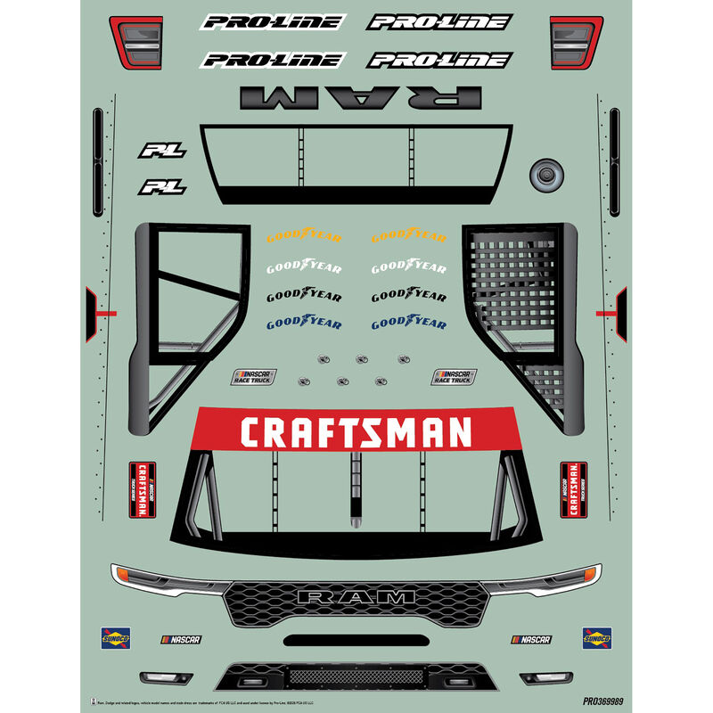 1/12 Pre-Cut 2026 Ram 1500 Truck Clear Body: Losi NASCAR GROM, PRO369917