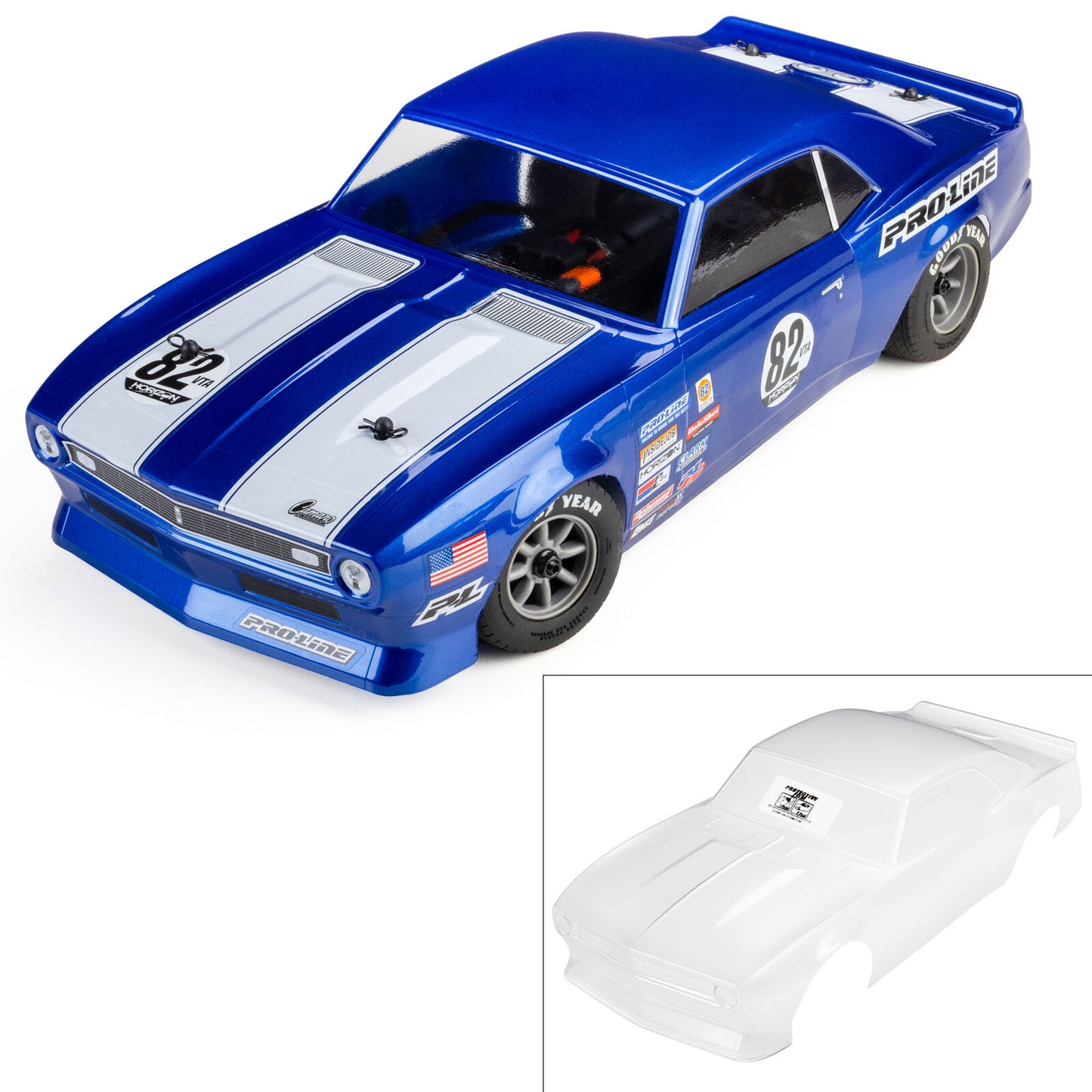 1/12 Pre-Cut 1968 Chevy Camaro Clear VTA Body: Losi NASCAR® Race Car, PRO372717