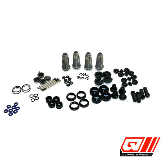 Small Bore V2 Loose Dirt Shock Kit (4 Long Bodies, 4 Medium Shock Shafts), QS-5109