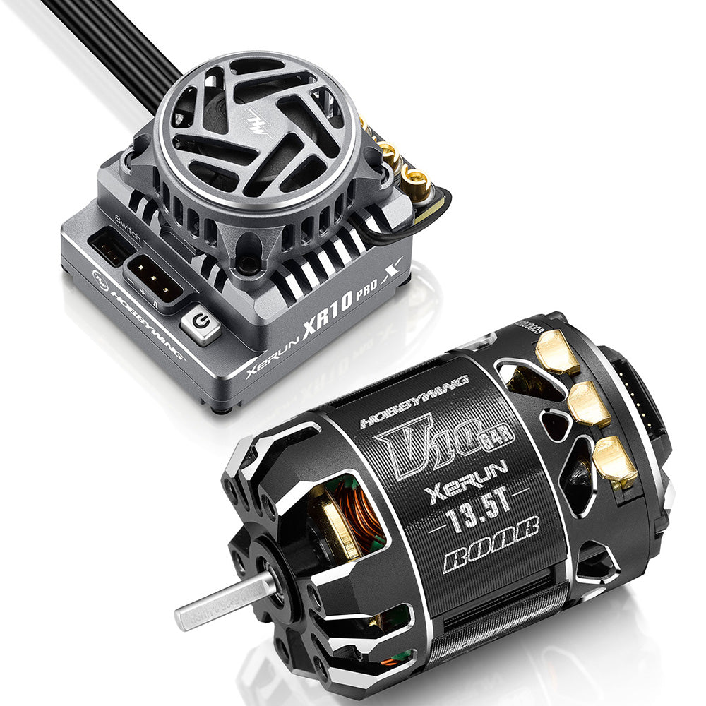 Hobbywing XR10 Pro G3X Stock Spec Sensored Brushless ESC/V10 G4R Motor Combo (13.5T), HWI-38020454