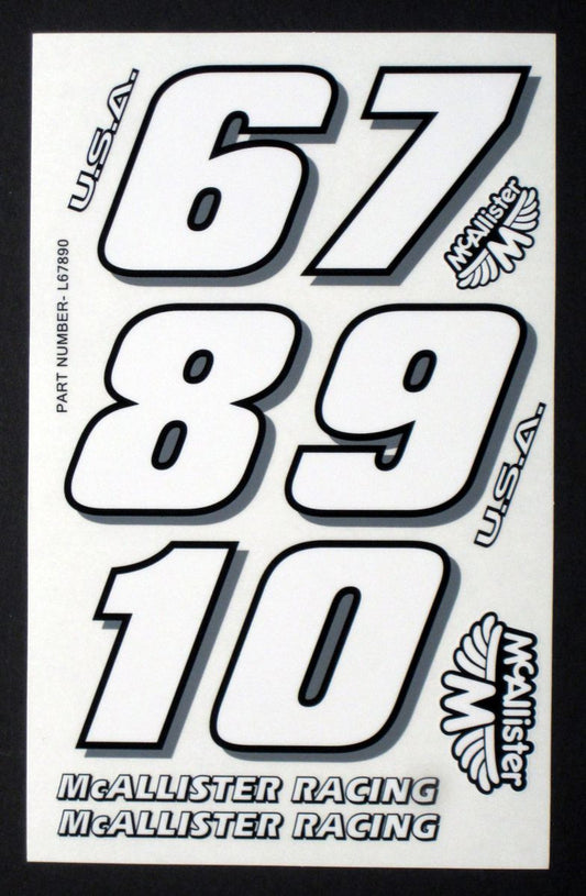 McAllister Racing Large Numbers 6-0, MCA-L67890
