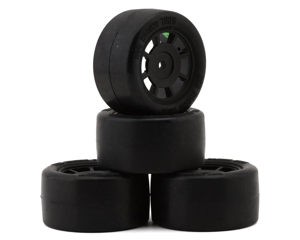 BSR Racing 1/12 Race Radial Pre-Mounted Rubber Carpet Tires (4) (28 Shore), BSR-RR2028