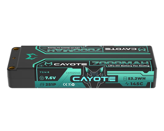Cayote 2S 145C LCG Stick LiHV Battery (7.6V/7000mAh) w/5mm Bullets, CYE702S145