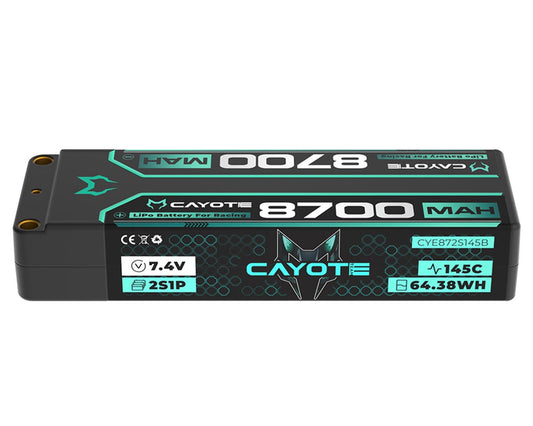 Cayote 2S 145C Stick LiPo Battery (7.4V/8700mAh) w/5mm Connectors, CYE872S145B