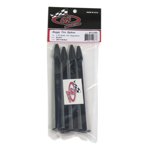 1/8 Scale Buggy Tire Spikes (BLACK) 4pcs, DER-TS2-BLK