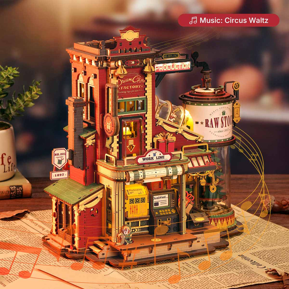Rokr Christmas Dream Gift Factory DIY Music Box 3D Puzzle, ROEEAB01