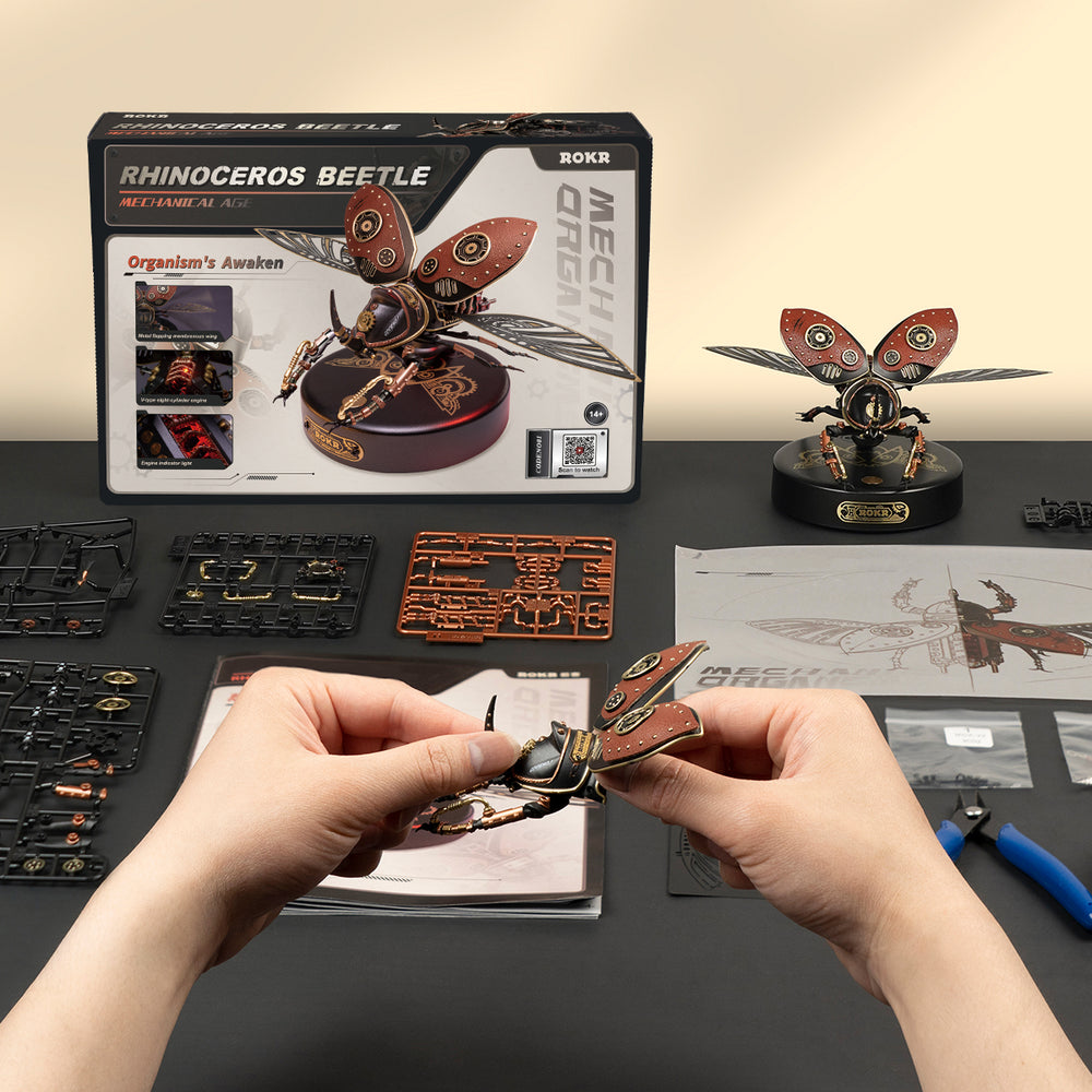 ROKR Rhinoceros Beetle Mechanical Age 3D Puzzle, ROEMI01