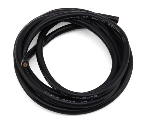 Elceram Silicone Wire 12AWG (Black) (1 Meter), ELC019