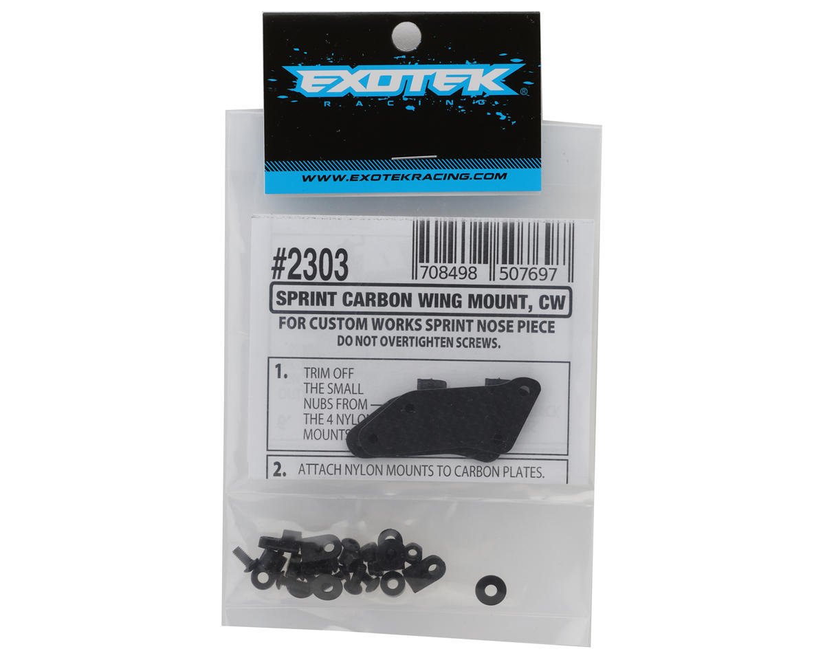 Exotek Sprint Car Carbon Front Nose Wing Mount Set (Custom Works Cage), EXO2303