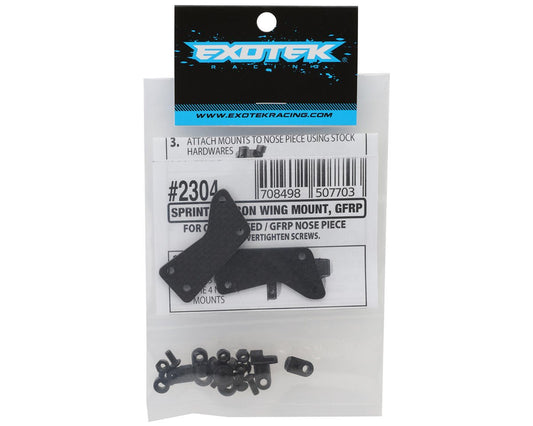 Exotek GFRP/Quasi Speed Sprint Adjustable HD Carbon Fiber Front Wing Mount Set, EXO2304