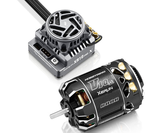 Hobbywing XR10 Pro G3X Stock Spec Sensored Brushless ESC/V10 G4R Motor Combo (17.5T), HWI-38020455