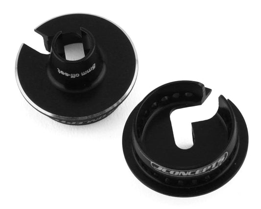 Fin Aluminum 13mm Shock Spring Cups (Black) (5mm Offset), JCO2703-2