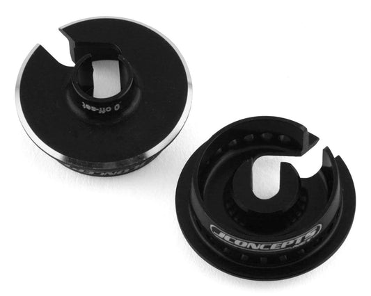 Fin Aluminum 13mm Shock Spring Cups (Black) (0mm Offset), JCO2721-2
