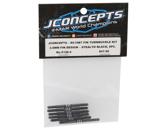 RC10 B7/B7D Fin Titanium Turnbuckle (Stealth Black) (6), JCO51362