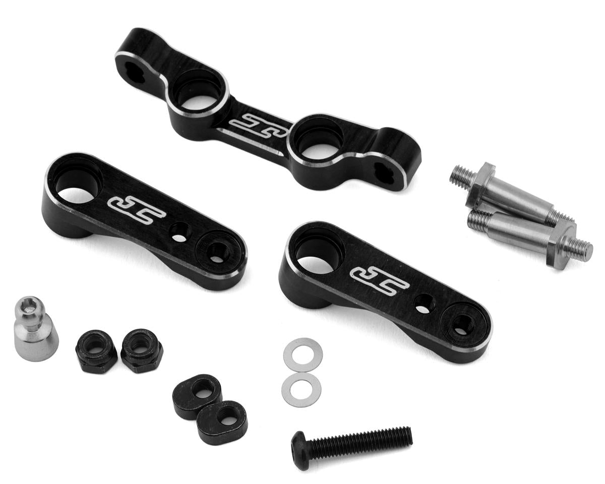 RC10B7/RC10B7D Aluminum Steering Bellcrank Kit (Black), JCO-5209-2