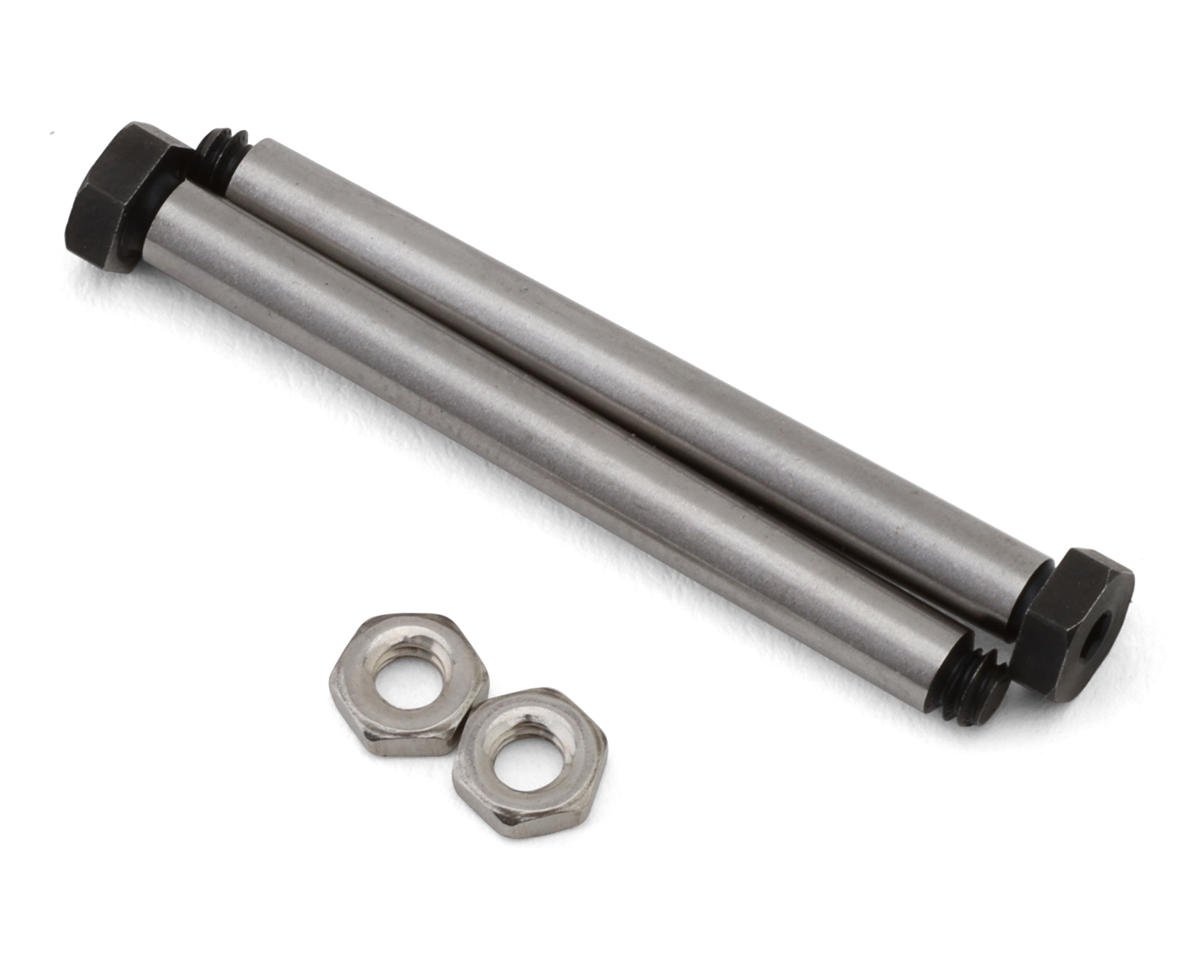 Koswork RC10 34.8mm Hardened Steel Rear Outer Hinge Pin (2) w/Low Profile Nuts, KOS04191-13