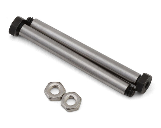 Koswork RC10 34.8mm Hardened Steel Rear Outer Hinge Pin (2) w/Low Profile Nuts, KOS04191-13