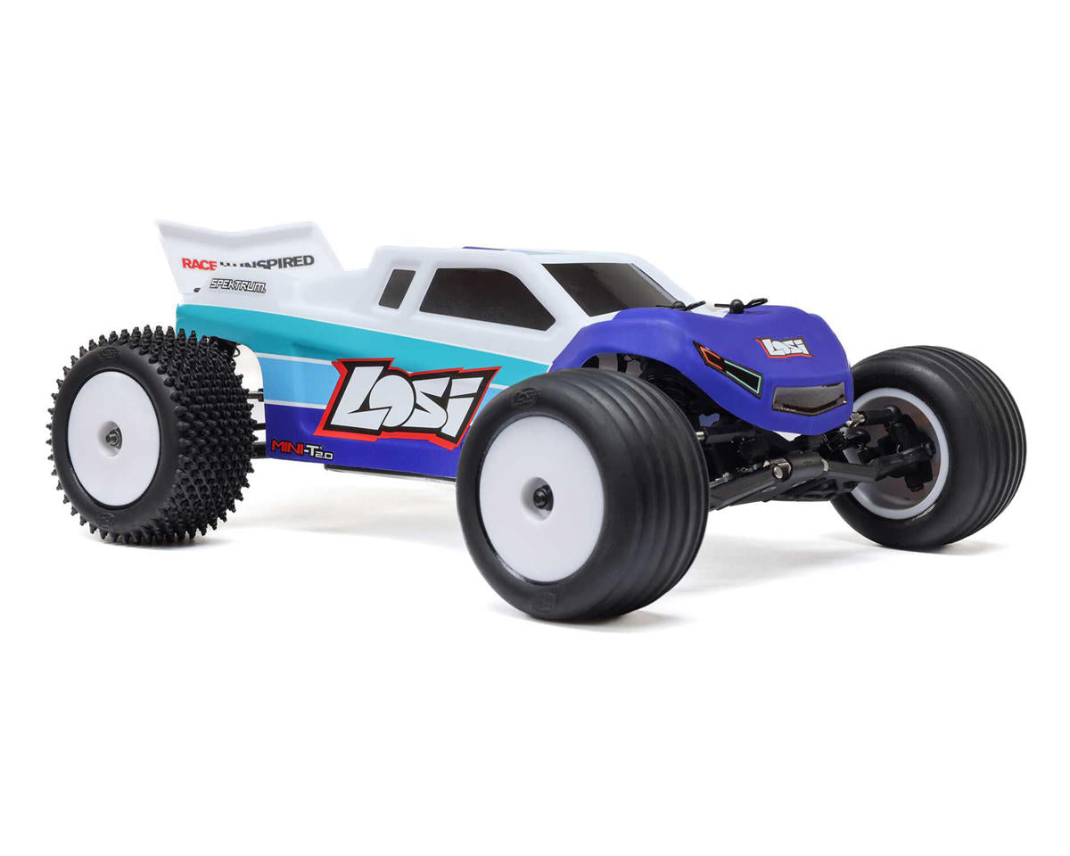 Losi Mini-T 2.0 V2 1/18 RTR 2WD Brushless Stadium Truck (Blue) w/2.4GHz Radio, Battery & Charger
