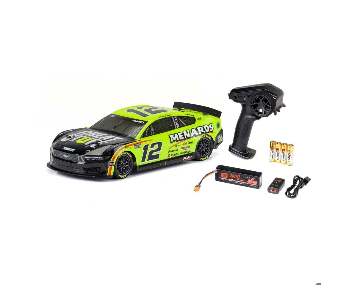 Team Losi 1/12 NASCAR AWD RTR Race Car w/Ryan Blaney #12 Menards 2024 Ford Mustang Body & 2.4GHz Radio