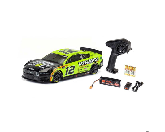 Team Losi 1/12 NASCAR AWD RTR Race Car w/Ryan Blaney #12 Menards 2024 Ford Mustang Body & 2.4GHz Radio