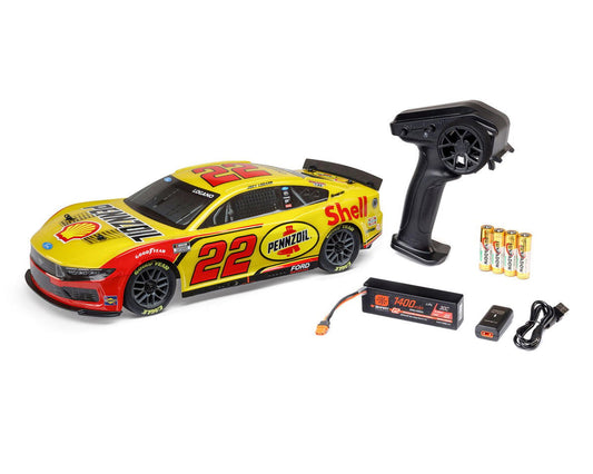 Team Losi 1/12 NASCAR #22 Shell 2025 Ford Mustang 2S AWD RTR On-Road Car - Joey Logano, LOS1122522