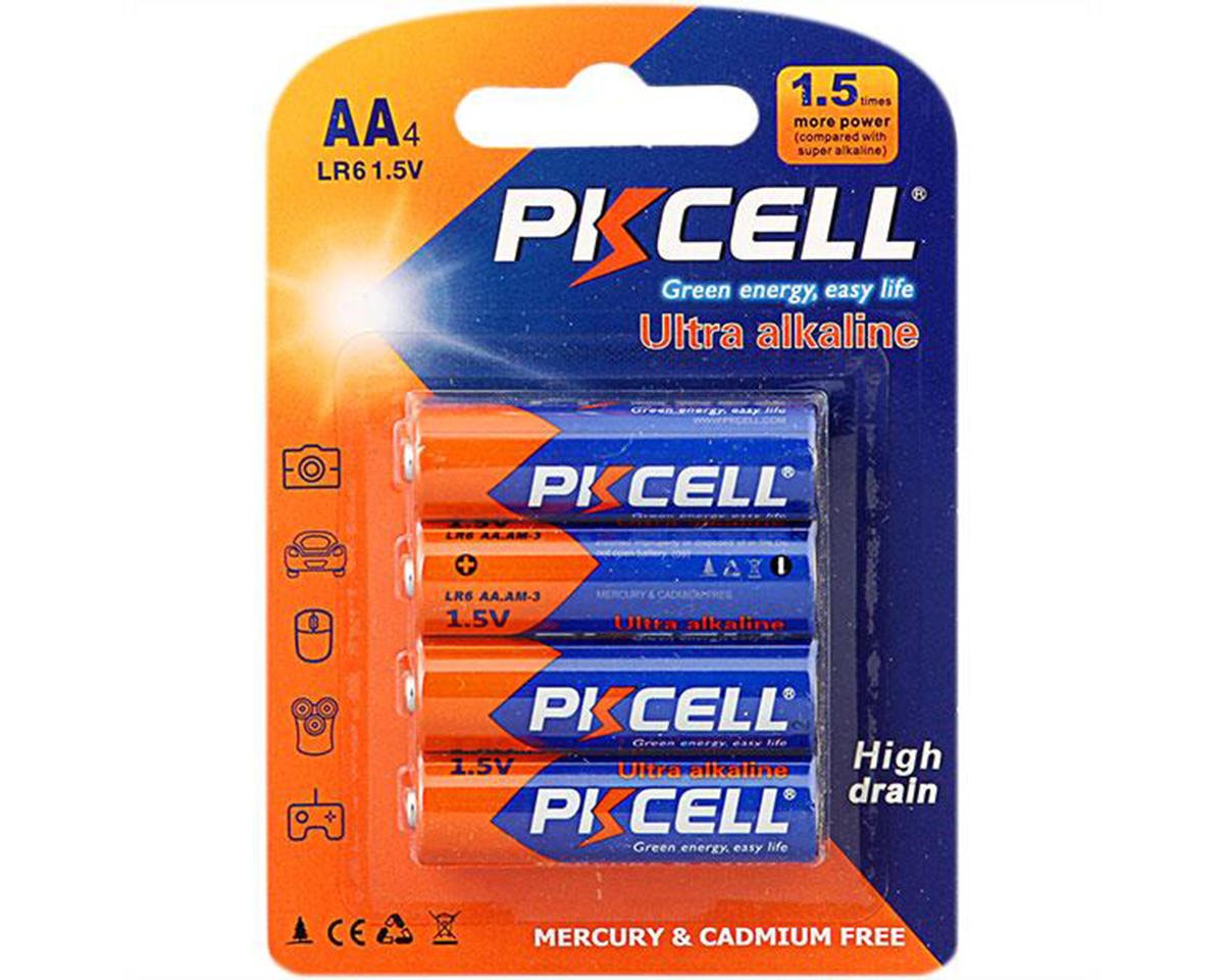 PKCell Ultra Alkaline AA Batteries 4 Pack (Mercury & Cadmium Free), PKE511225