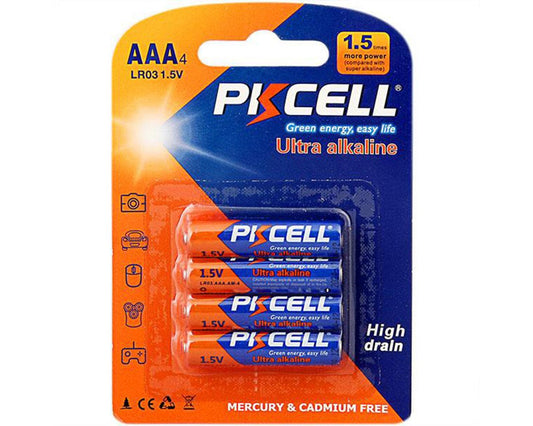 PKCell Ultra Alkaline AAA Batteries 4 Pack (Mercury & Cadmium Free), PKE511928